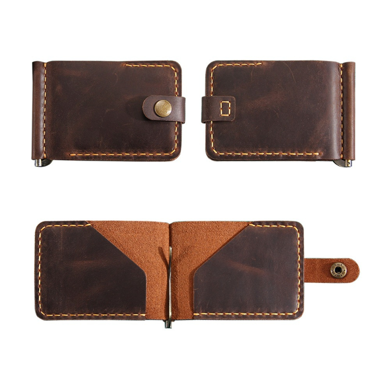 Crazy Horse Leather Money Clip - Money Clip Magnetic ulasan dan harga