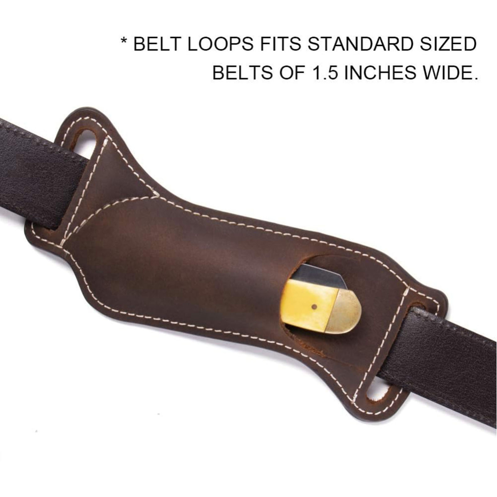 Brown Leather Knife Waist Bag  - Edc Carry Essentials ulasan dan harga
