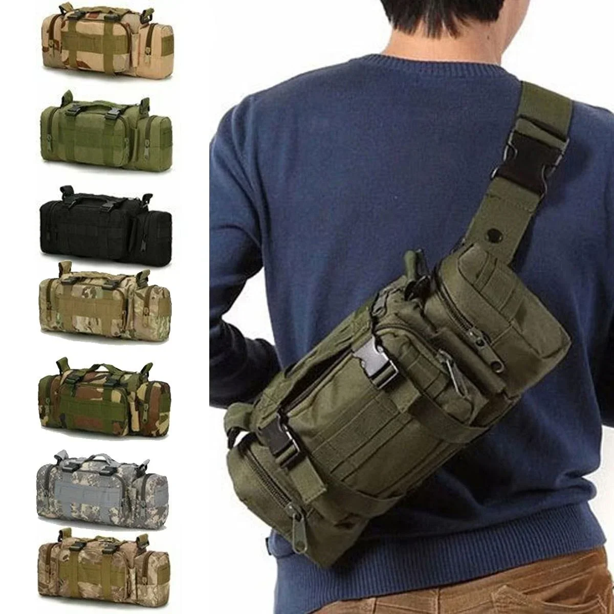 Duffel Waist Bag Molle Waterpr - Edc Carry Bag For Men ulasan dan harga