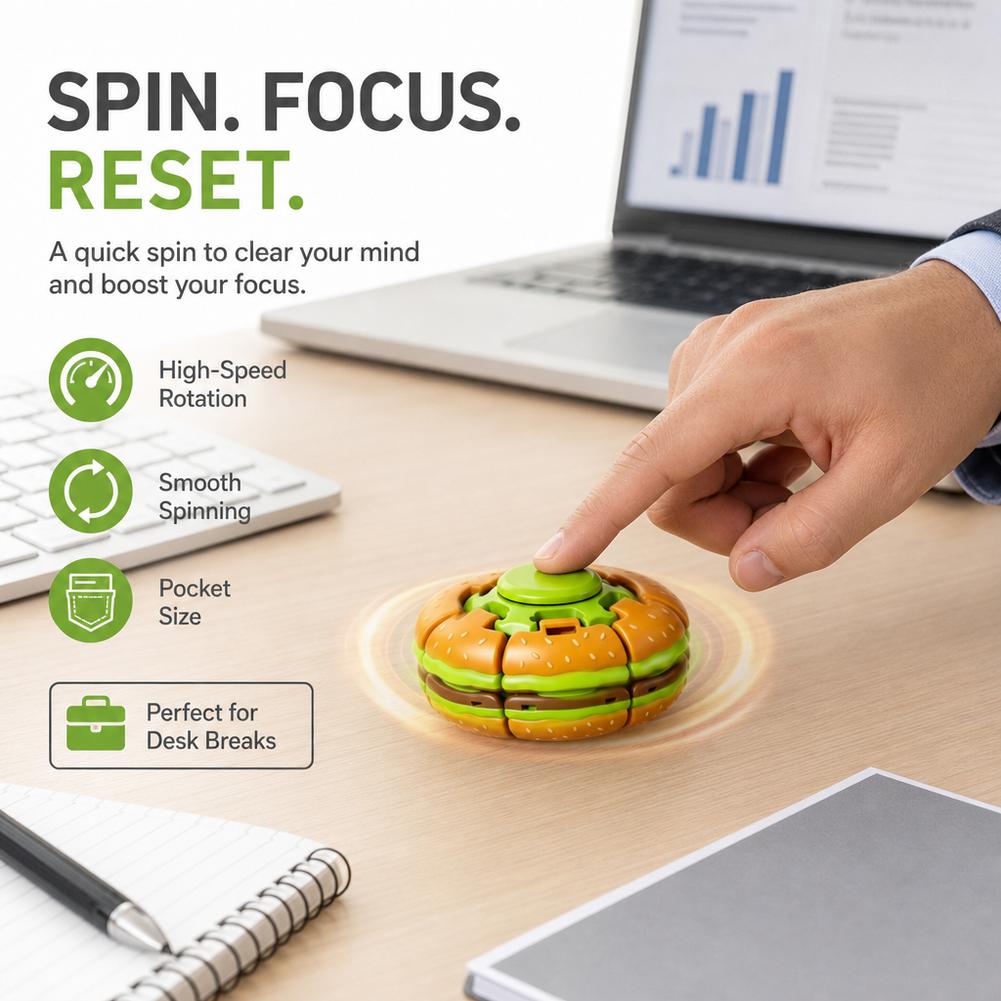 Burger Fidget Spinner Toy 3D H - Fidget Spinner Bearing ulasan dan harga