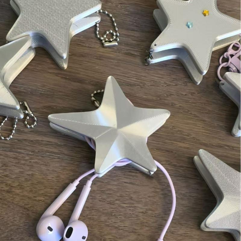 Y2K Star Shaped Earphone Cable - Cable Winder Keychain ulasan dan harga