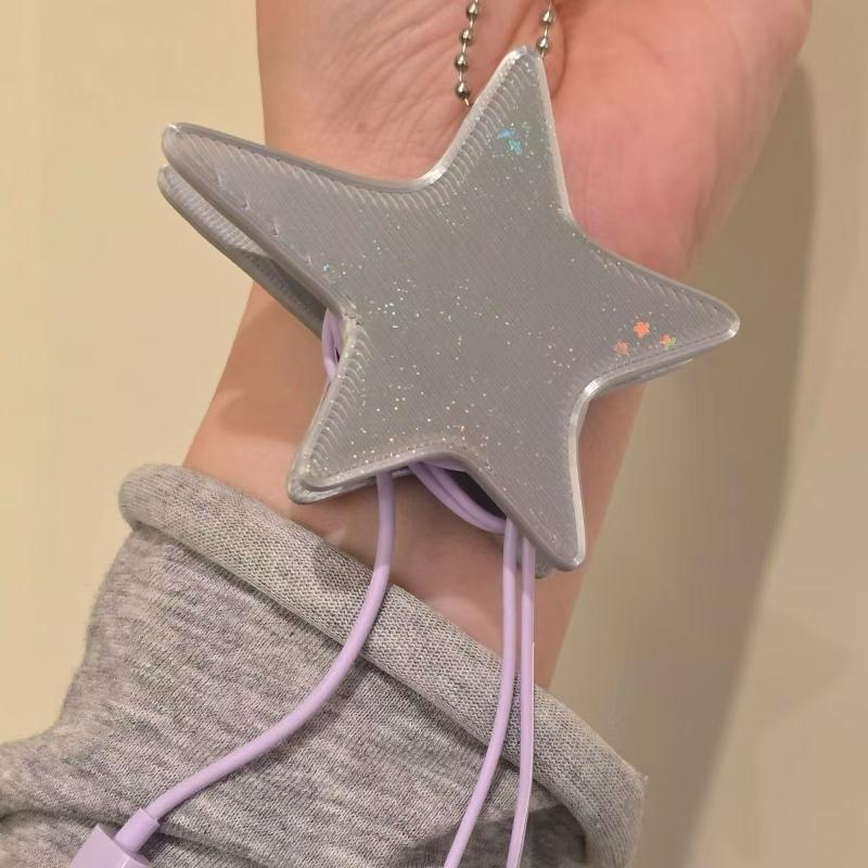 Y2K Star Shaped Earphone Cable - Cable Winder Keychain ulasan dan harga