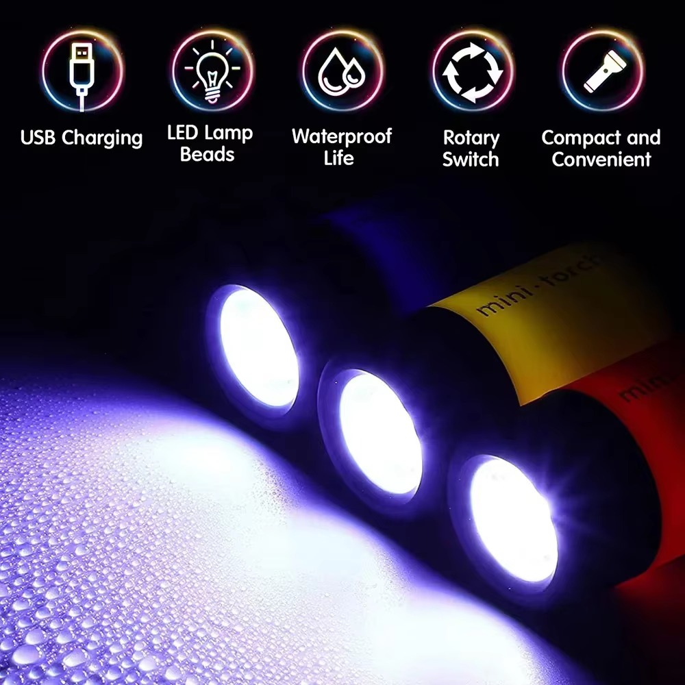 Mini Flashlight Keychain USB R - Edc Car Carry ulasan dan harga