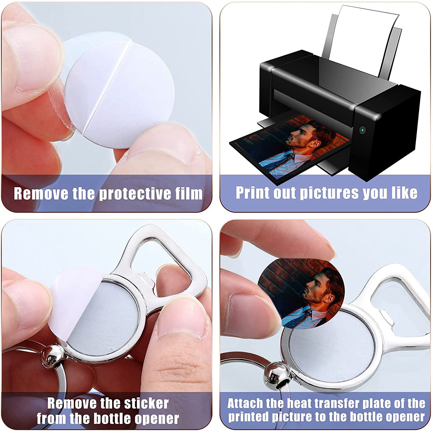 AED7-10 Pcs Sublimation Blank  - Bottle Opener Keyring ulasan dan harga