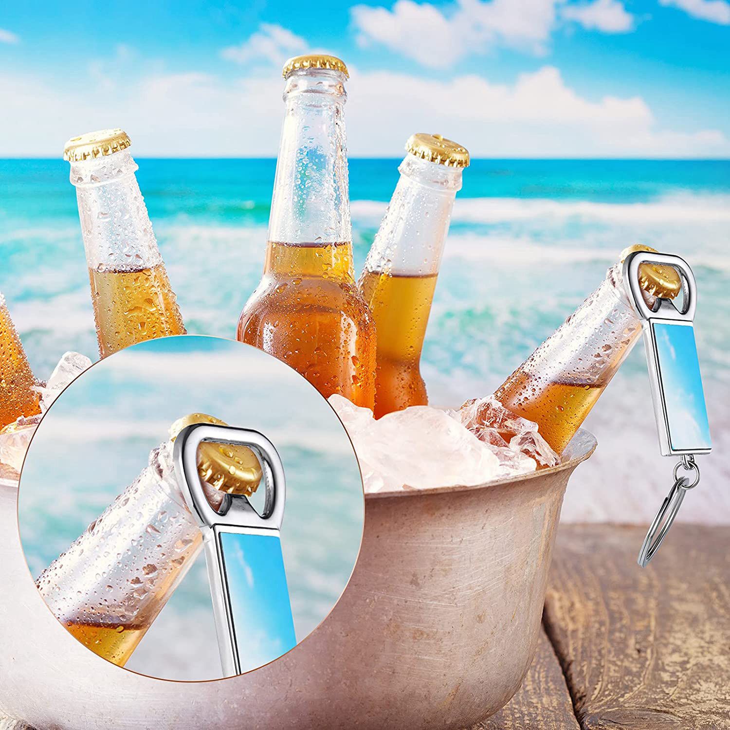 AED7-10 Pcs Sublimation Blank  - Bottle Opener Keyring ulasan dan harga
