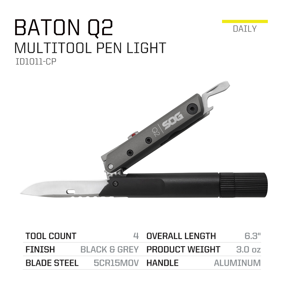 SOG BATON Q2 4 in 1 Multi-Tool - Edc Carry Flashlight ulasan dan harga