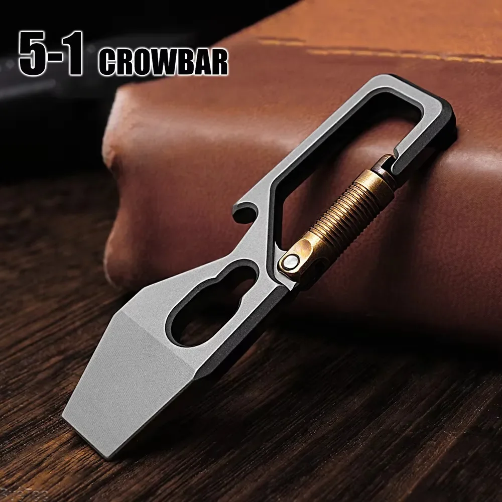 6cm 5-1 Multi-function Keychai - Titanium Pry Bar ulasan dan harga